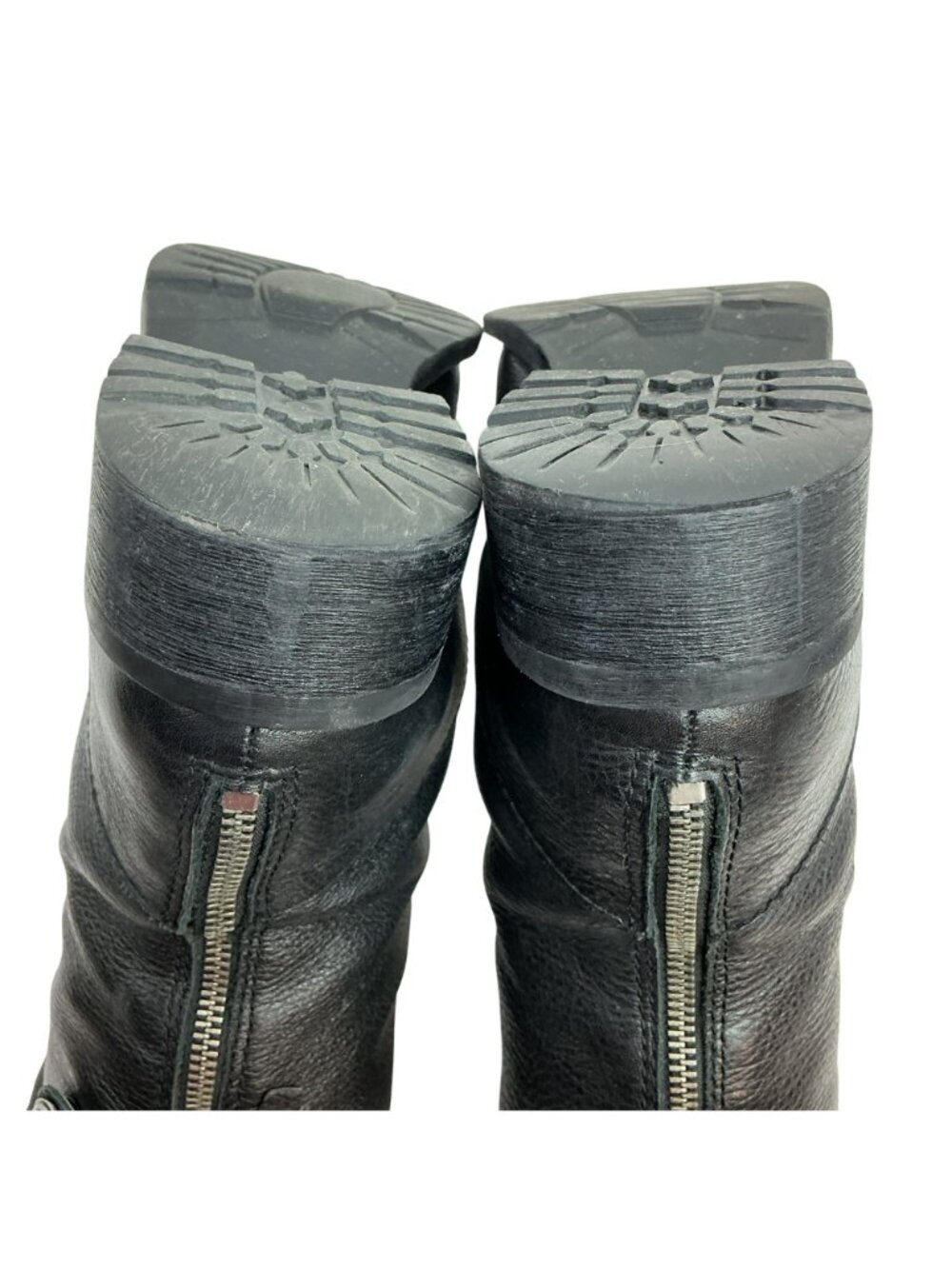 Sam Edelman Darwin Back Zip Moto Leather Lace Combat Boots Womens 7.5 Black - Picture 9 of 15
